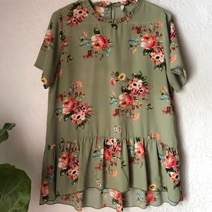 Floral peplum top